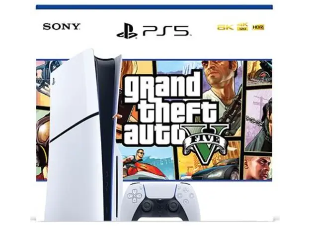 ფლეისთეიშენი Sony PlayStation PS5 Slim 1TB GTA V Bundle