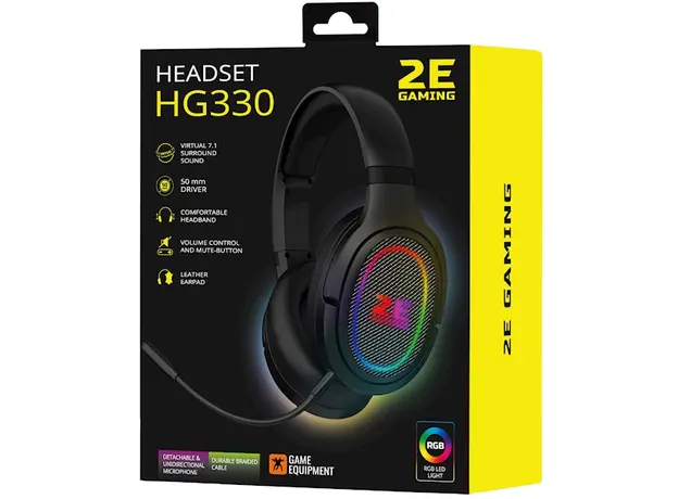 ყურსასმენი 2E HG330 RGB 7.1 (2E-HG330BK-7.1) BLACK, 9 image