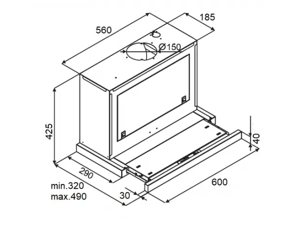 ჩასაშენებელი გამწოვი KUPPERSBERG SLIMBOX 60 GB, 4 image