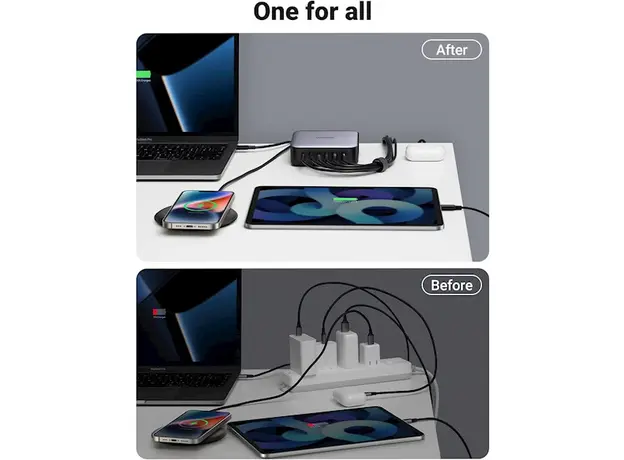 დამტენი UGREEN CD271 (40914), 200W, 4xUSB-C, Type-c, 2xUSB, Space Gray, 3 image