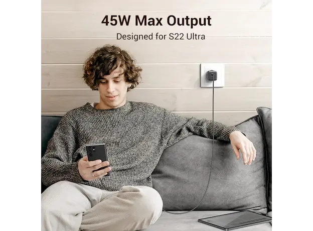 დამტენი UGREEN CD294 (90573) Nexode, 45W, USB-C, Gray, 2 image