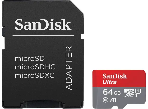 მეხსიერების ბარათი SanDisk 64GB Ultra MicroSD/HC UHS-I Card 140MB/S Class 10 SDSQUAB-064G-GN6MN, 3 image