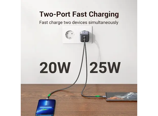 დამტენი UGREEN CD294 (90573) Nexode, 45W, USB-C, Gray, 3 image