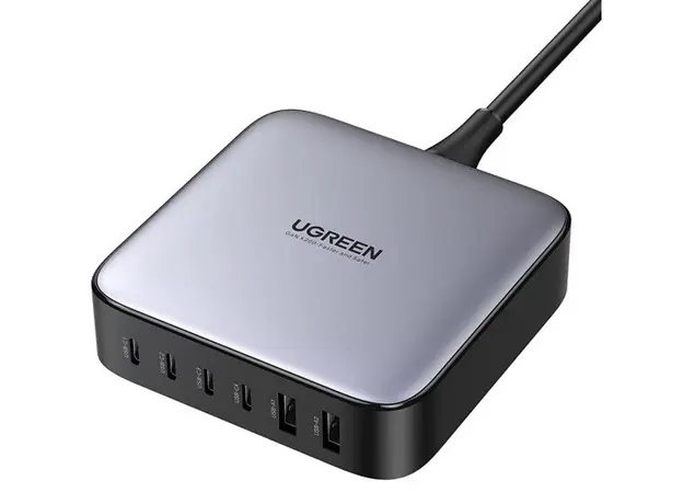 დამტენი UGREEN CD271 (40914), 200W, 4xUSB-C, Type-c, 2xUSB, Space Gray