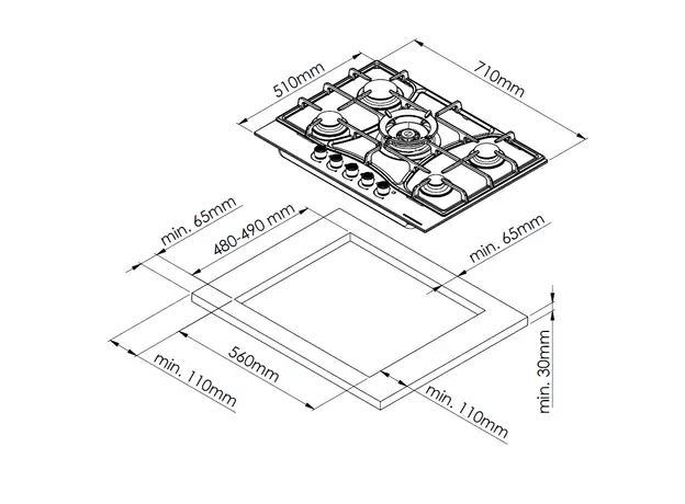 ჩასაშენებელი ზედაპირი KUPPERSBERG FG 73 B, 4 image