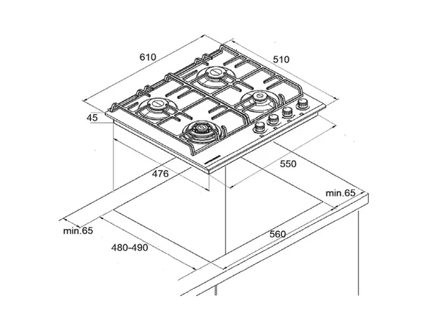 ქურის ზედაპირი KUPPERSBERG FS 65 X, 2 image