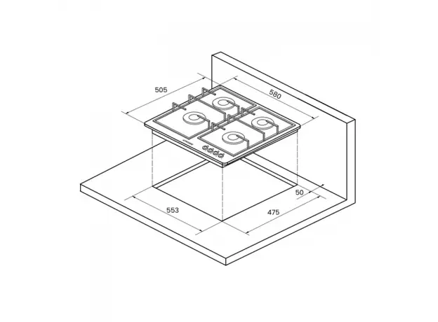 ჩასაშენებელი ზედაპირი KUPPERSBERG FV6TGRZ ANT SILVER, 4 image