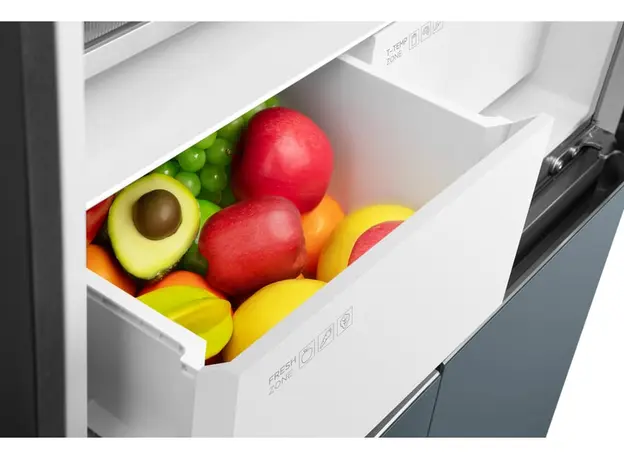 მაცივარი TCL C521CDB, 521L, Energy E, 190x64x83.3, Glass Door, LED Display, Metal Fresh, 13 image