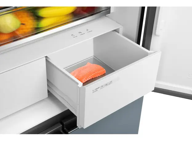 მაცივარი TCL C521CDB, 521L, Energy E, 190x64x83.3, Glass Door, LED Display, Metal Fresh, 10 image