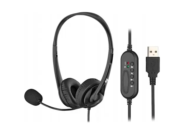 ყურსასმენი 2E PC headset stereo On-ear CH11 USB, omni-mic, 2m, black