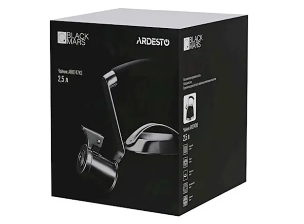 ჩაიდანი Ardesto Black Mars, 1.8 l, black, stainless steel, 3 image