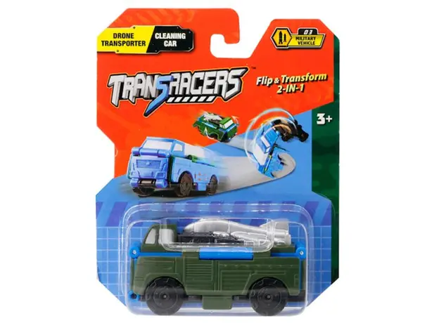 სათამაშო მანქანა TransRacers Drone Transporter & Cleaning Car