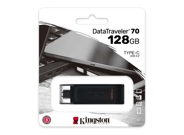 ფლეშ მეხსიერება Kingston 128GB USB-C DataTraveler (DT70/128GB), 2 image