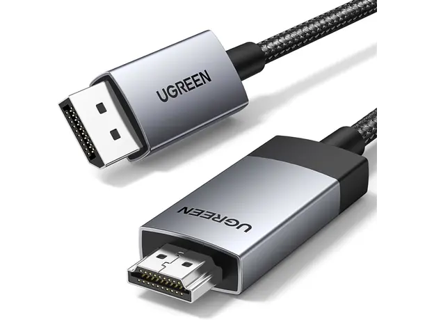 ვიდეო კაბელი UGREEN DP119 (15774), 4K, DisplayPort to HDMI, 2m, Grey/Black