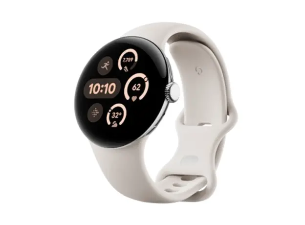 სმარტ საათი Google Pixel Watch 3 45mm Wi-Fi Polished Silver Aluminum Case with Porcelain Active Band