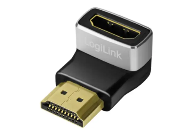 Adapter Logilink AH0005A HDMI adapter A/M to A/F 90° angled 8K/60Hz Black/Grey