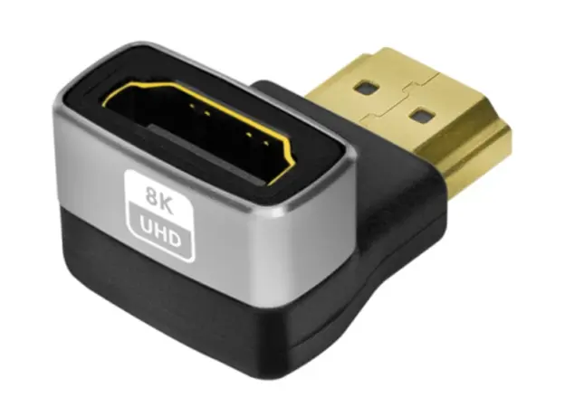 Adapter Logilink AH0005A HDMI adapter A/M to A/F 90° angled 8K/60Hz Black/Grey, 2 image