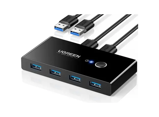 სვიჩი UGREEN US216 (30768), 2 In 4 Out USB 3.0 Sharing Switch Box, Black