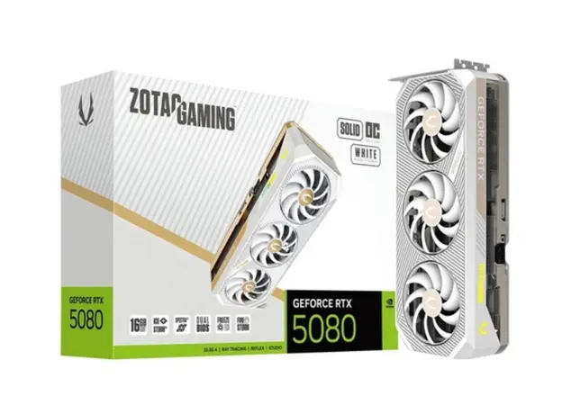 ვიდეო დაფა Zotac GAMING GeForce RTX5080 SOLID OC White Edition 16GB 256-Bit GDDR7 - ZT-B50800Q-10P