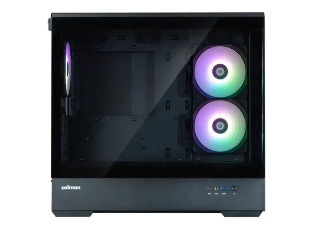 კომპიუტერის ქეისი Zalman Computer case P30 Black V2, without PSU, 1xUSB3.0, 1хUSB Type-C, 3x120mm ARGB, TG Front/Side Panel, mATX, Black, 3 image