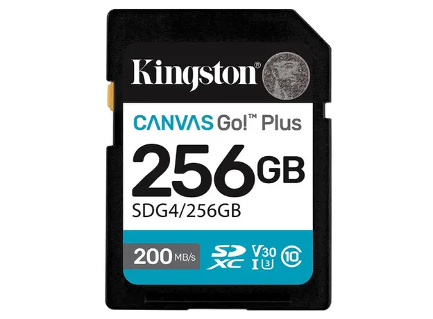 Kingston Canvas Go Plus 256GB SD Card | Up to 200MB/s | Class 10, UHS-I, U3, V30 | SDG4/256GB