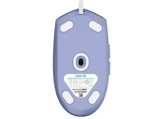 მაუსი LOGITECH G203 LIGHTSYNC Corded Gaming Mouse - LILAC - USB, 2 image