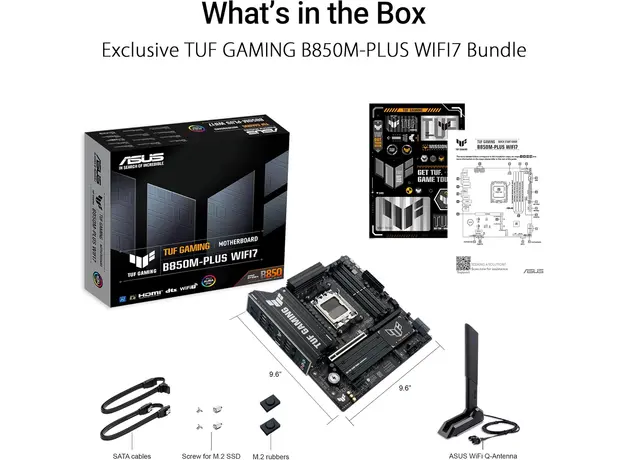 დედა დაფა ASUS Motherboard TUF GAMING B850M-PLUS WIFI7 sAM5 B850 4xDDR5 M.2 HDMI DP Wi-Fi BT mATX, 2 image