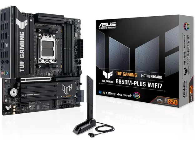 დედა დაფა ASUS Motherboard TUF GAMING B850M-PLUS WIFI7 sAM5 B850 4xDDR5 M.2 HDMI DP Wi-Fi BT mATX