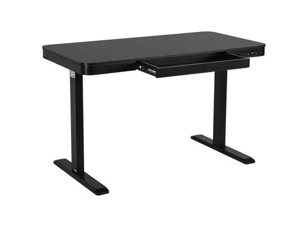 კომპიუტერის მაგიდა 2E CE218B-MOTORIZED, height adjustment, electric motor 220V, (USB-A/USB-C), 72/120х118x60cm, black, 2 image