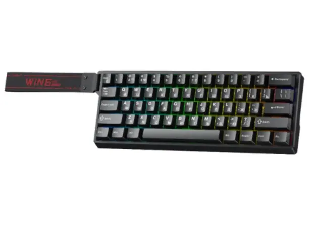 კლავიატურა AULA WIN60 HE RGB Wired Gaming Keyboard Black (Graywood Magnetic Switch), 2 image