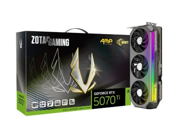 ვიდეო დაფა Zotac GAMING GeForce RTX5070 Ti AMP Extreme INFINITY 16GB 256-Bit GDDR7 - ZT-B50710B-10P