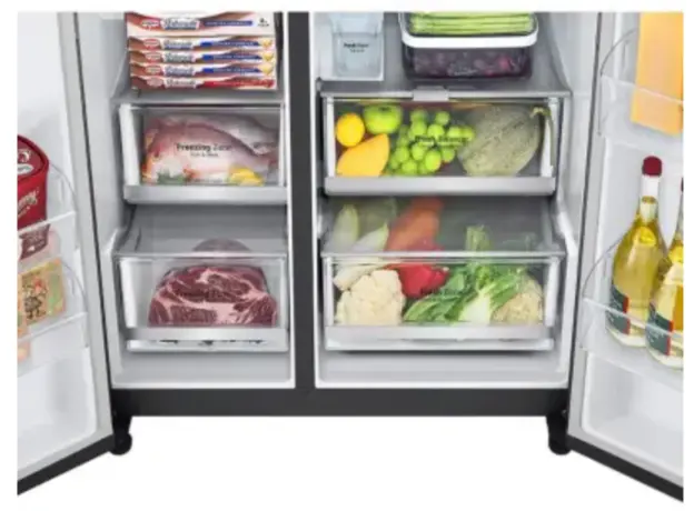 მაცივარი LG GR-X267CQEW.AMCQMER Side-by-Side 179x91.3x73.5 617 LT NF Inverter InstaView Dispenser Black, 7 image