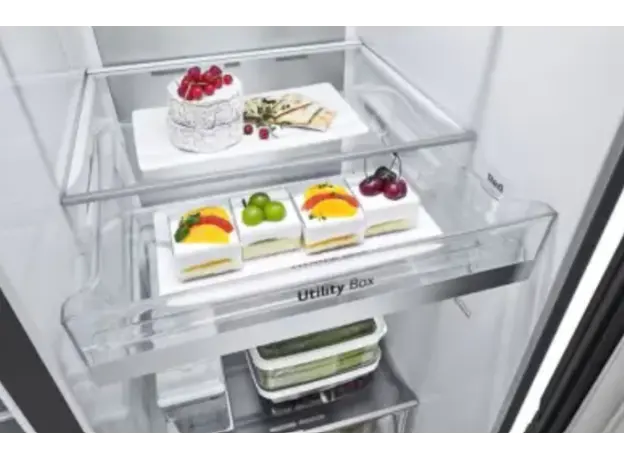 მაცივარი LG GR-X267CQEW.AMCQMER Side-by-Side 179x91.3x73.5 617 LT NF Inverter InstaView Dispenser Black, 8 image